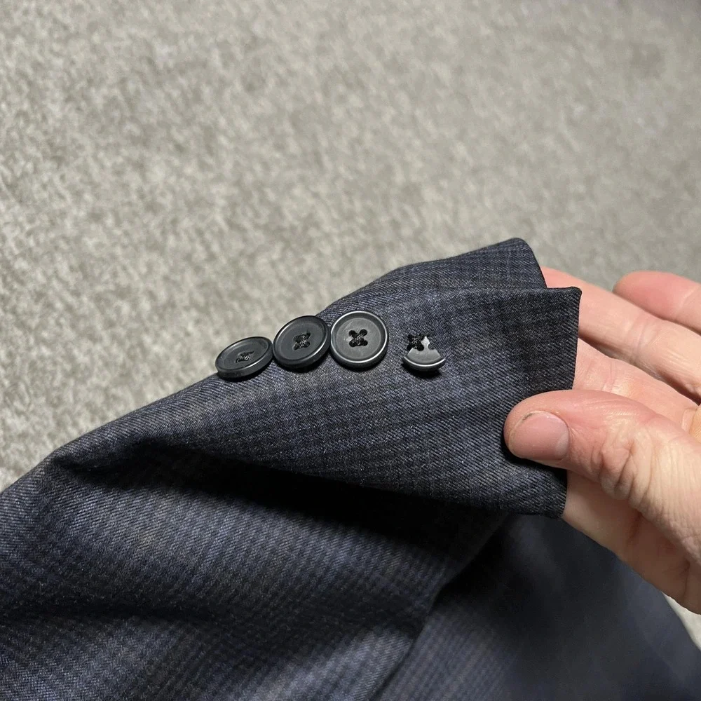 Reda Nordstrom Mens Shop Jacket Mens 44R Blue Check‎ Wool Sport Coat Made Italy